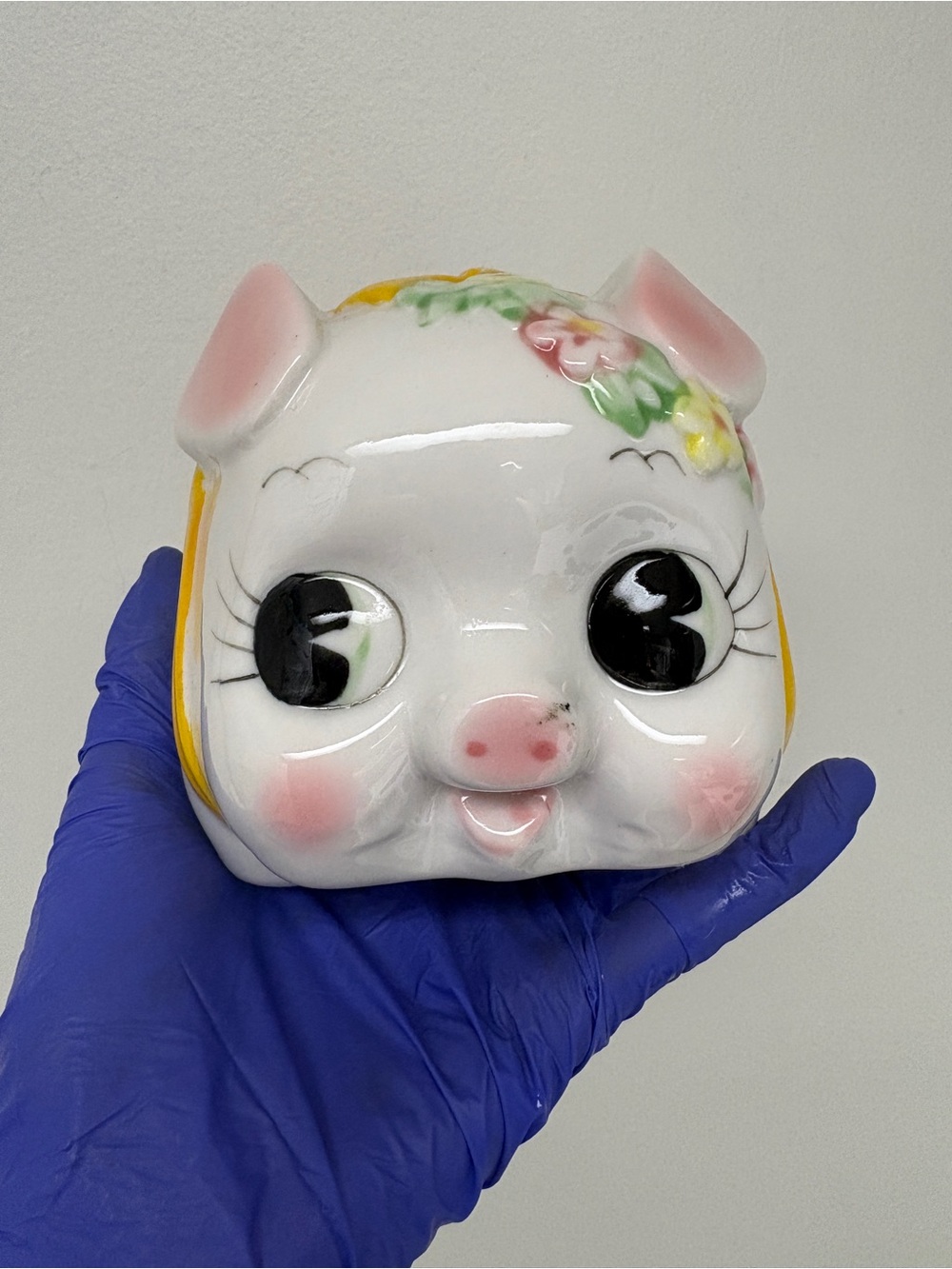 MCM Kitschy Ceramic Piggy Bank - Yellow Bow